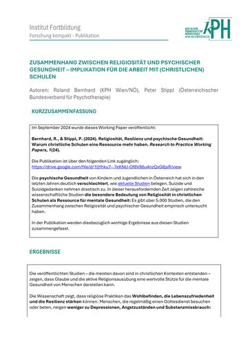 Zusammenhang zwischen Religiosität und psychischer Gesundheit – PDF