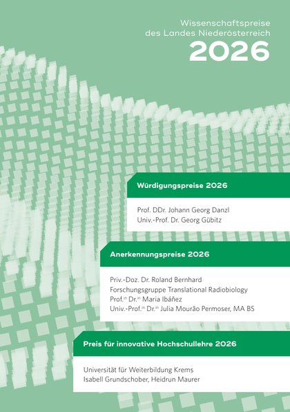 Cover of the brochure of the State of Lower Austria on its science awards 2026
